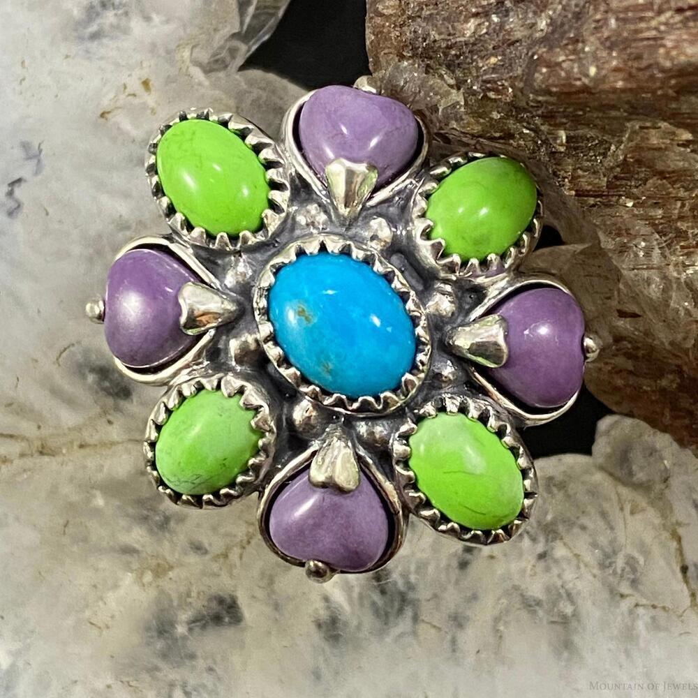 Carolyn Pollack Sterling Silver Multistone Decorated Cluster Ring For Women